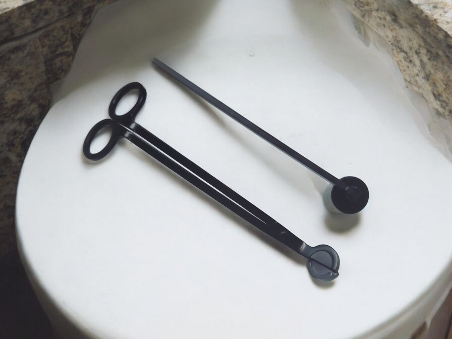 Black candle wick snuffer